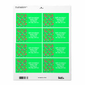 Happy 10th Birthday Adresetiketten, Green Etiket (Full Sheet)