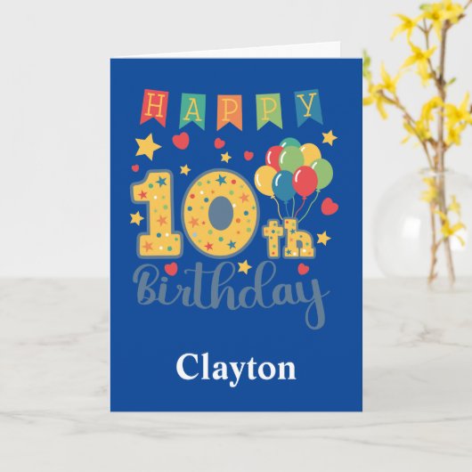 Happy 10th Birthday Card Kaart (Gele Bloem)