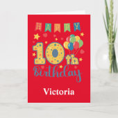 Happy 10th Birthday Card Kaart (Voorkant)