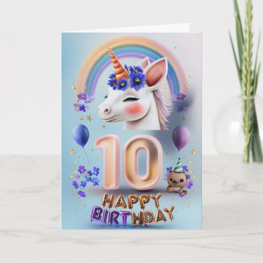 Happy 10th Birthday Card Kaart (Voorkant)
