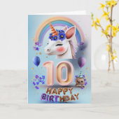 Happy 10th Birthday Card Kaart (Gele Bloem)