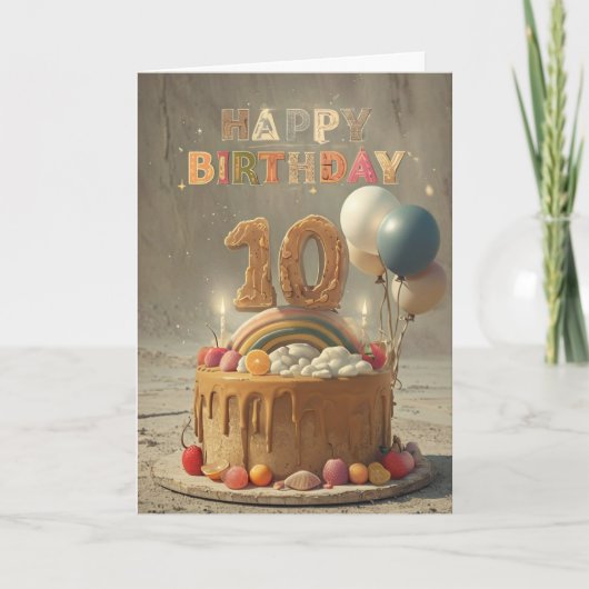 Happy 10th Birthday Card Kaart (Voorkant)