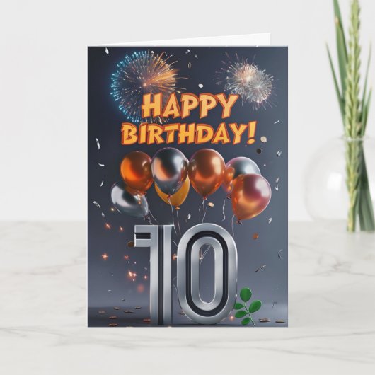 Happy 10th Birthday Card Kaart (Voorkant)