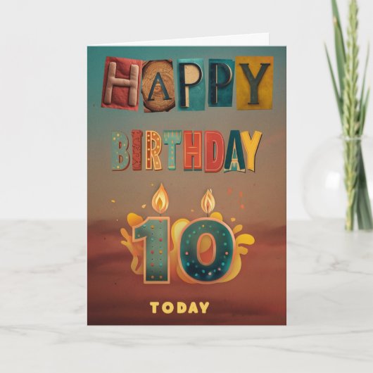 Happy 10th Birthday Card Kaart (Voorkant)
