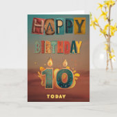 Happy 10th Birthday Card Kaart (Gele Bloem)