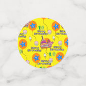 Happy 10th Birthday Confetti, #10 Yellow & Green Confetti (Kleine voorkant)