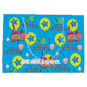 Happy 10th Birthday Gift Bag #10 Blue Groot Cadeauzakje (Achterkant)