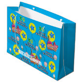 Happy 10th Birthday Gift Bag #10 Blue Groot Cadeauzakje (Voorkant Gekanteld)