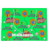 Happy 10th Birthday Gift Bag #10 Green Groot Cadeauzakje (Voorkant)