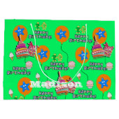 Happy 10th Birthday Gift Bag #10 Green Groot Cadeauzakje (Achterkant)