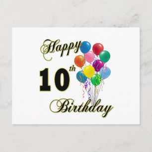Happy 10th Birthday Gifts en Birthday Apparel Briefkaart