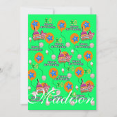 Happy 10th Birthday Invitation Birthday #10 Green Kaart (Voorkant)