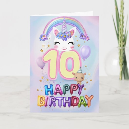 Happy 10th Birthday Kaart (Voorkant)