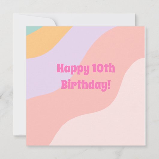 Happy 10th Birthday Kaart (Achterkant)