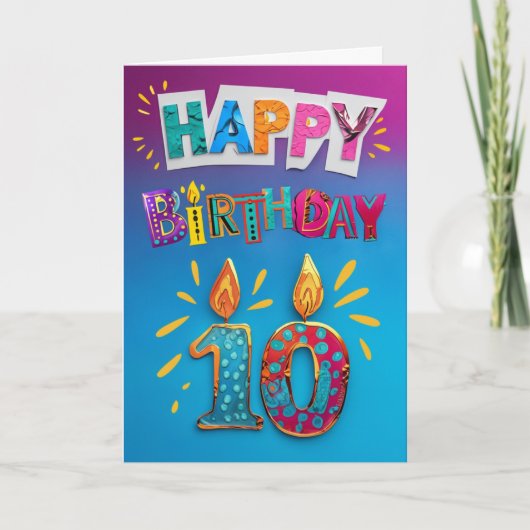 Happy 10th Birthday Kaart (Voorkant)