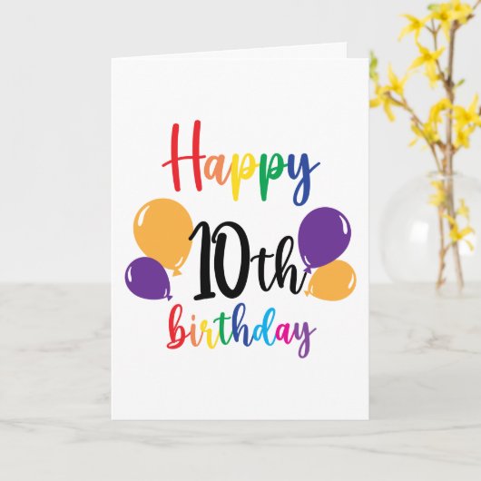 Happy 10th Birthday Kaart (Gele Bloem)