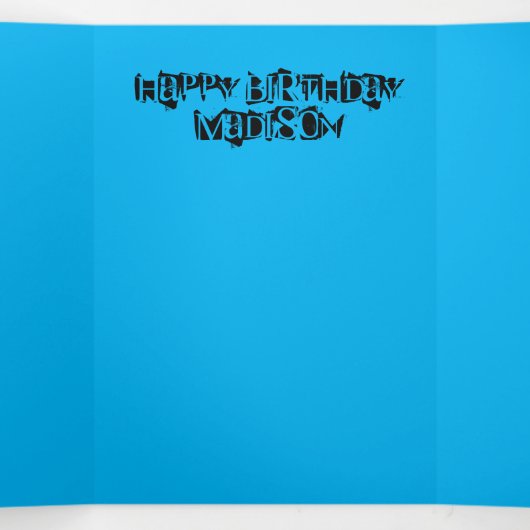 Happy 10th Birthday Kaart, #10 Blue &Yellow Drieluik Kaart (Binnenkant midden)