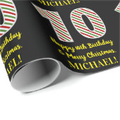 Happy 10th Birthday & Merry Kerstmis, aangepaste n Cadeaupapier (Rol Hoek)