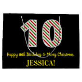 Happy 10th Birthday & Merry Kerstmis, aangepaste n Groot Cadeauzakje (Achterkant)