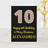 Happy 10th Birthday & Merry Kerstmis, aangepaste n Kaart (Gele Bloem)