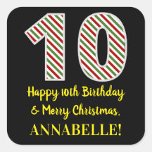 Happy 10th Birthday & Merry Kerstmis, aangepaste n