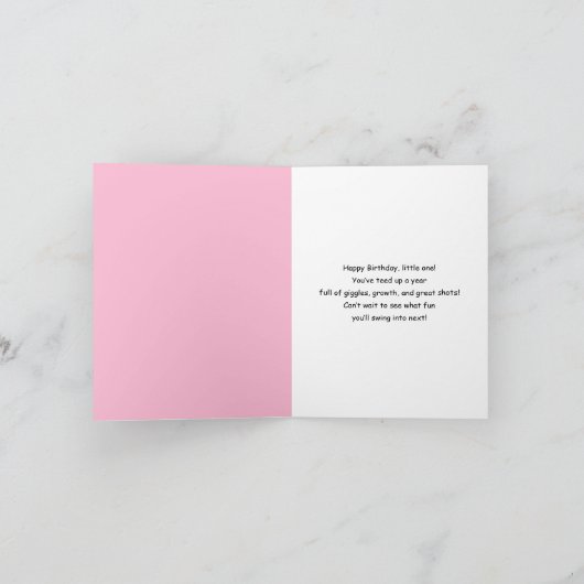 Happy 10th Birthday Polka Dot Pink Girly Golf Kaar Kaart (Binnen)