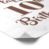 Happy 10th Birthday Sunflower Party Sign. Poster (Hoek)