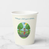 Happy 10th Birthday with Dog riding a Bike Papieren Bekers (Achterkant)