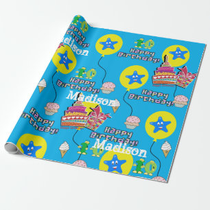 Happy 10th Birthday Wrapping Paper Balloons #10 Cadeaupapier