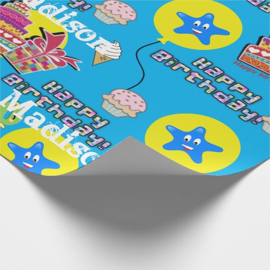 Happy 10th Birthday Wrapping Paper Balloons #10 Cadeaupapier (Hoek)