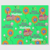 Happy 10th Birthday Wrapping Paper Balloons #10 Cadeaupapier (Vlak)