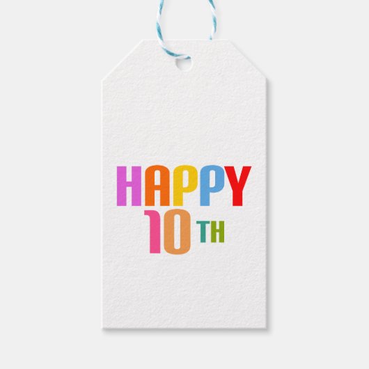 Happy 10th cadeaulabel (Voorkant)