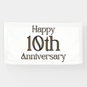 Happy 10th Jubileum 1.6x3 Vinyl Banner (Horizontaal)