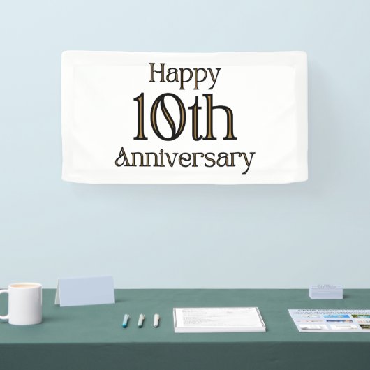 Happy 10th Jubileum 1.6x3 Vinyl Banner (Beurs)
