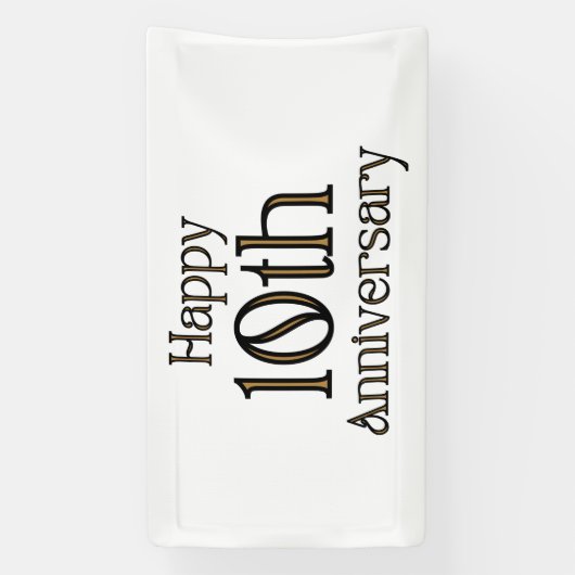 Happy 10th Jubileum 1.6x3 Vinyl Banner (Verticaal)