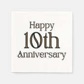 Happy 10th Jubileum 3 Ply Napkins Servet (Voorkant)