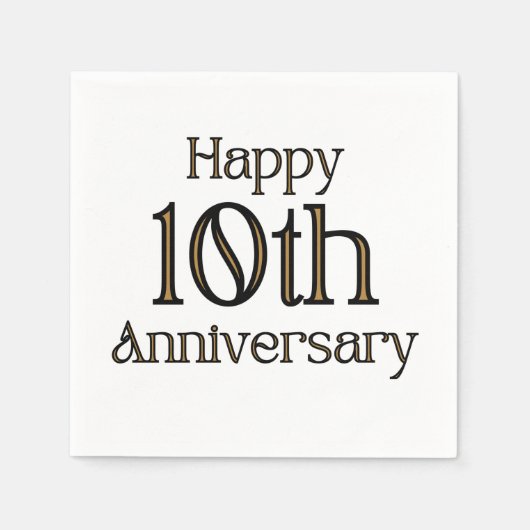 Happy 10th Jubileum 3 Ply Napkins Servet (Voorkant)