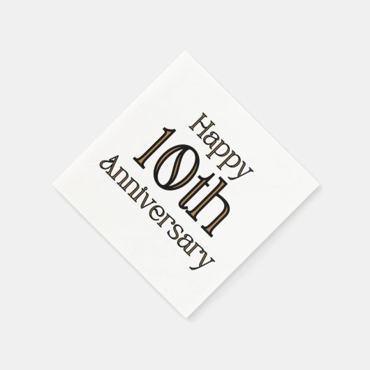 Happy 10th Jubileum 3 Ply Napkins Servet (Hoek)