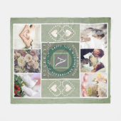 "Happy 10th Jubileum"6 foto's Tin kleur Fleece Deken (Voorkant (Horizontaal))