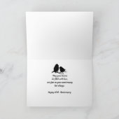 Happy 10th Jubileum Cute Bird Couple Silhouette Kaart (Binnen)