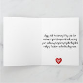 Happy 10th Jubileum Elegant Boho Balloon Blauw Kaart (Binnen)