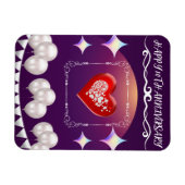 Happy 10th Jubileum Elegant Boho Balloon Blauw Magneet (Horizontaal)