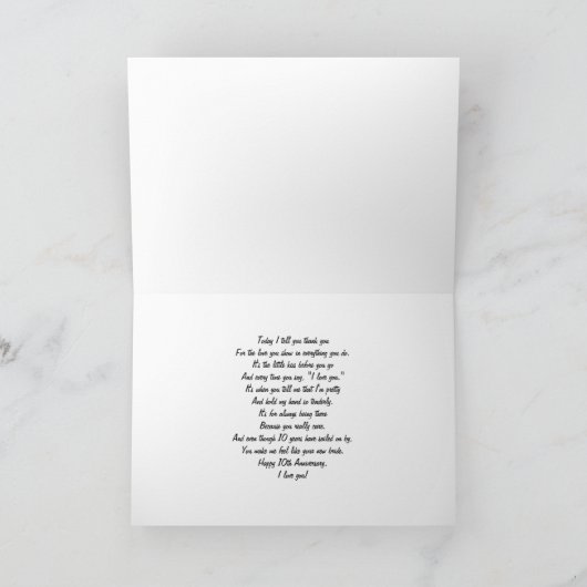 Happy 10th Jubileum Husband - Zeilboot Kaart (Binnen)