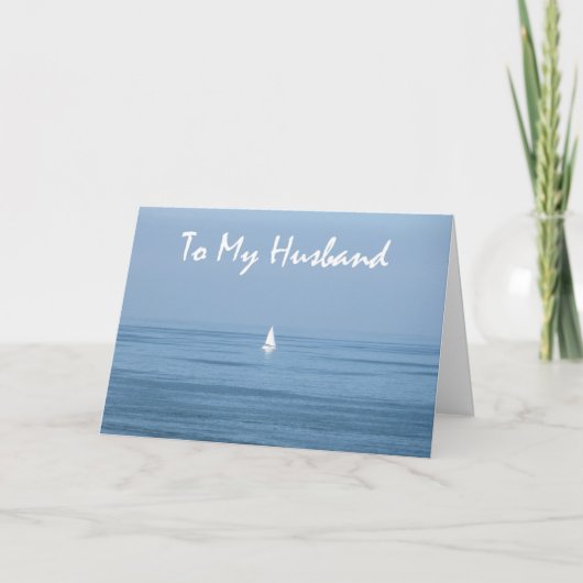 Happy 10th Jubileum Husband - Zeilboot Kaart (Voorkant)