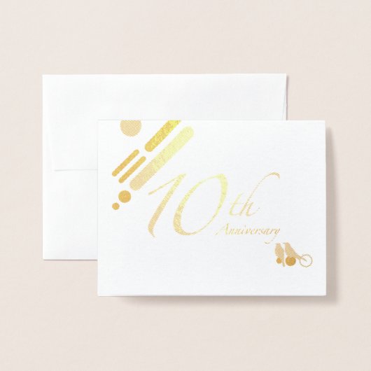 Happy 10th Jubileum Mod Birds Folie Kaarten (Voorkant met envelop)