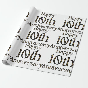 Happy 10th Jubileum-pakpapier Cadeaupapier