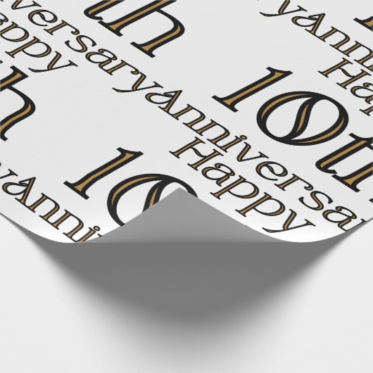 Happy 10th Jubileum-pakpapier Cadeaupapier (Hoek)