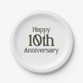 Happy 10th Jubileum Paper Borden Papieren Bordje (Voorkant)