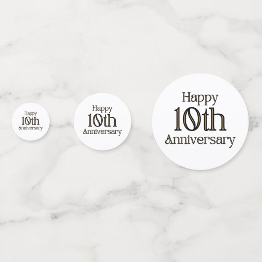 Happy 10th Jubileum Table Confetti (Voorkanten)