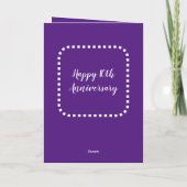 Happy 10th Jubileum Tin voegt namen paars toe Kaart (Achterkant)